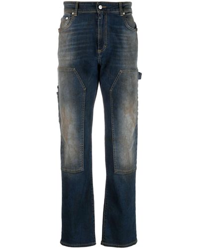 Represent Gerade Jeans mit Acid-Wash-Effekt - Blau