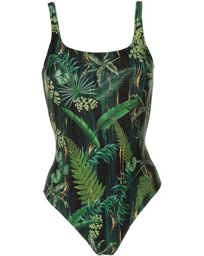 Lygia & Nanny Hapuna Leaf-print Swimsuit - Green