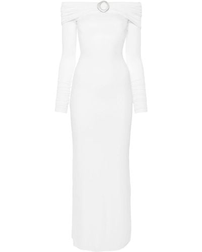 MANURI Amara Buckle Maxi Dress - White