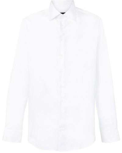 Giorgio Armani Shirt Met Uitgesneden Kraag - Wit