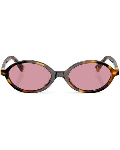 Miu Miu Runway Oval-frame Sunglasses - Pink