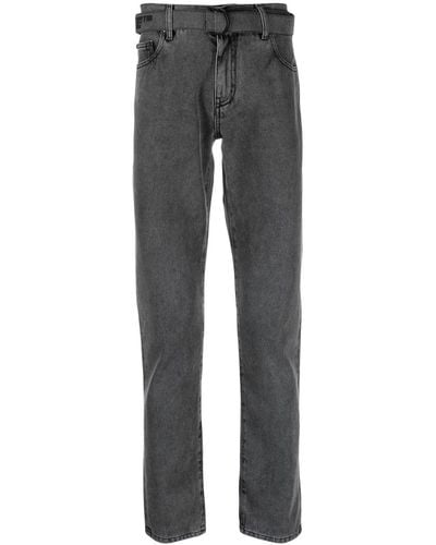 Off-White c/o Virgil Abloh Straight-Leg-Jeans mit Gürtel - Grau