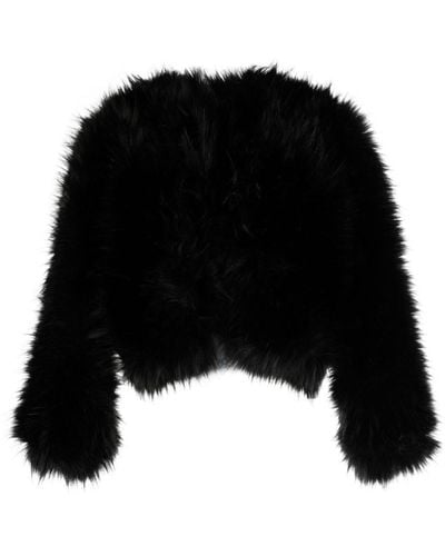 Elie Saab Faux-fur Design Long-sleeve Jacket - Black