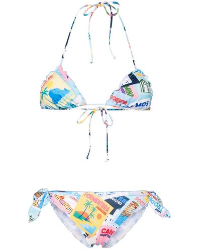 Mc2 Saint Barth Sarius Graphic-print Bikini Set - Blue