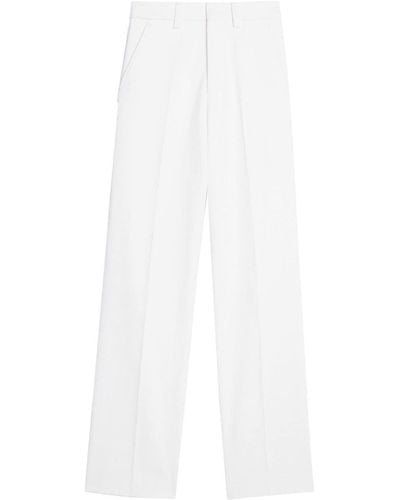 Ami Paris High-waist Straight-leg Trousers - White