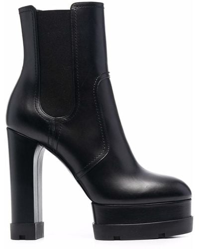 Casadei High Block-heel Leather Boots - Black