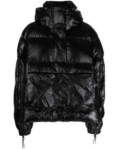 adidas Stripe-detail Puffer Jacket - Black