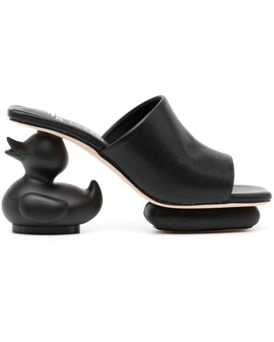Maison Mihara Yasuhiro Duck-heel Leather Sandals - Black