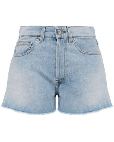 Joshua Sanders Jeans-Shorts mit Smileys - Blau