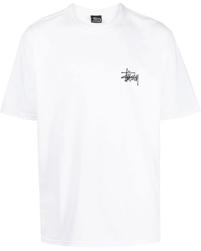 Stussy T-Shirt mit Logo-Print - Weiß