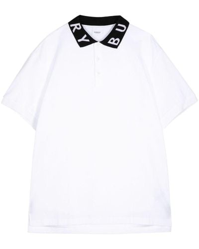 Burberry Ryland collar-logo polo shirt - Weiß