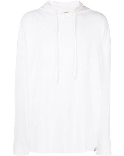 1017 ALYX 9SM Distressed Hooded Long-sleeve Top - White