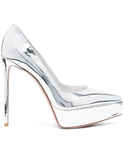 Le Silla Uma 130mm Platform Court Shoes - White