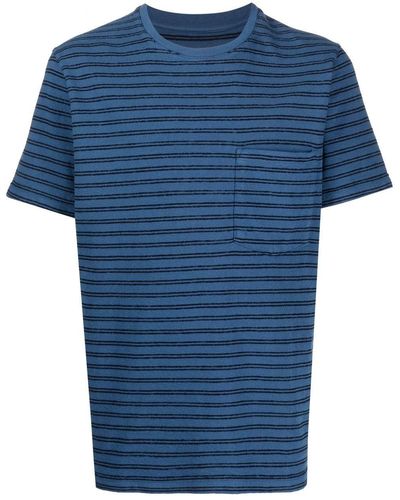 Universal Works ストライプ Tシャツ - ブルー