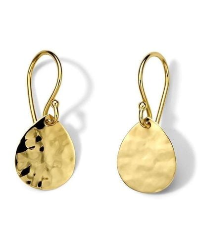 Ippolita 18kt Yellow Gold Classico Crinkle Hammered Teardrop Earrings - Metallic