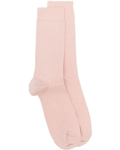 Sunspel Ribbed-knit Ankle Socks - Pink