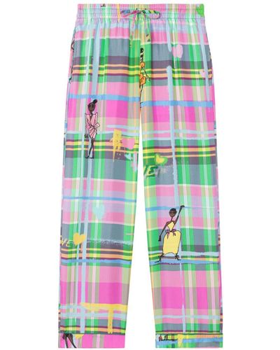 AZ FACTORY Pantalones Chromatic Love con estilo de pijama - Verde