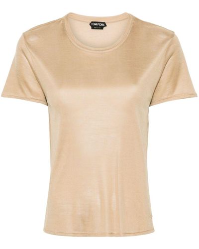 Tom Ford Fine Ribbed T-shirt - Natural