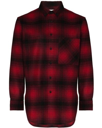 Saint Laurent Check-pattern Flannel Shirt - Red