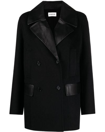 P.A.R.O.S.H. Double-breasted Leather Coat - Black