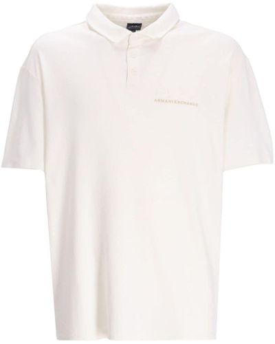 Armani Exchange Logo-print Cotton Polo Shirt - White