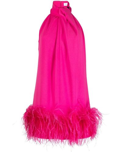 16Arlington Cynthia Feather-trim Minidress - Pink