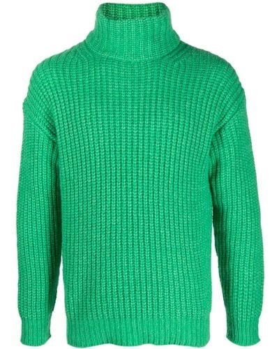 Nuur Roll-neck Ribbed-knit Jumper - Green