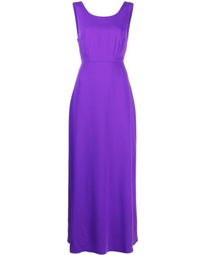 P.A.R.O.S.H. Bow-fastening Cut-out Ankle-length Dress - Purple