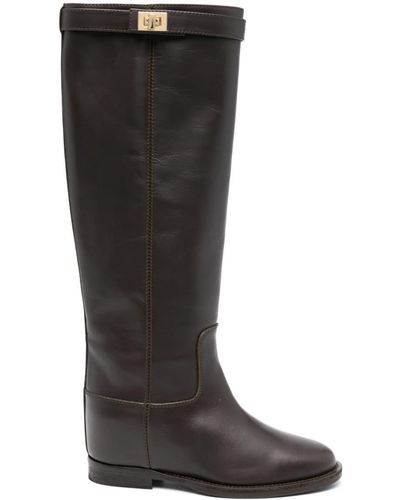 Via Roma 15 Knee-high Leather Boots - Black