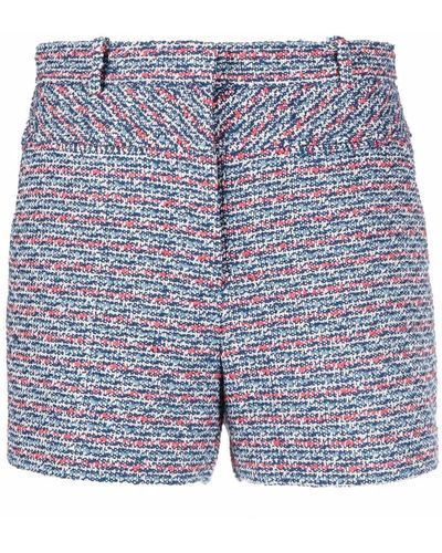 Diane von Furstenberg Tweed Mini Shorts - Blue