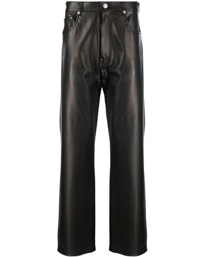 VTMNTS Pantalon en cuir à coupe droite - Noir
