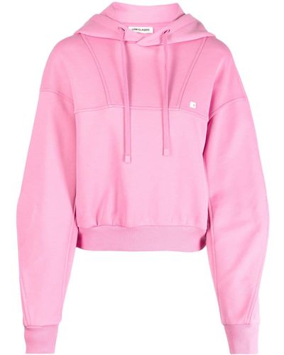 Low Classic Panelled Drawstring Hoodie - Pink