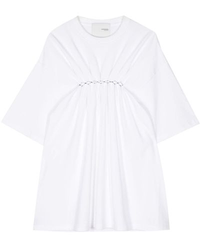 Yoshio Kubo Gathered cotton T-shirt - Weiß