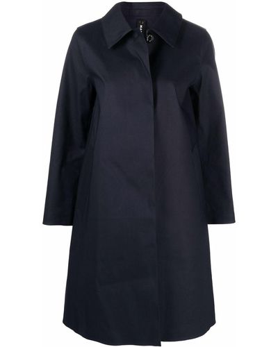 Mackintosh Banton Bonded Cotton Coat - Blue