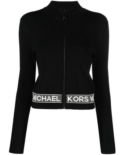 MICHAEL Michael Kors Cardigan zippé à bande logo - Noir