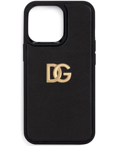 Dolce & Gabbana Dg Logo Iphone 13 Pro Leather Case - Black