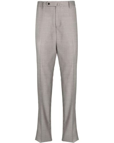 MAN ON THE BOON. Pressed-crease Mini-checked Trousers - Grey