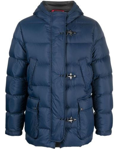 Fay Carabiner-fastening Padded Down Jacket - Blue