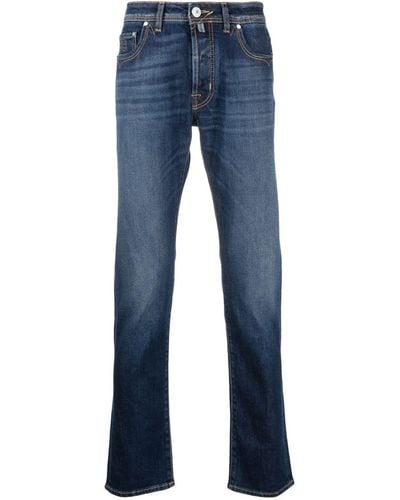 Jacob Cohen Embroidered-logo Slim Jeans - Blue