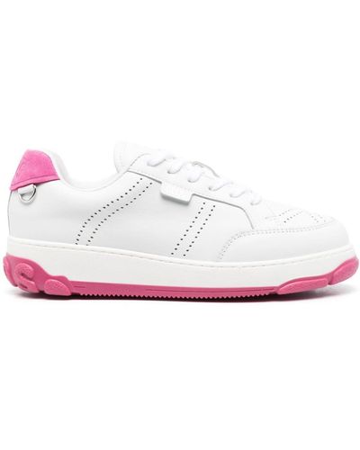 Gcds Two-tone Leather Sneakers - White