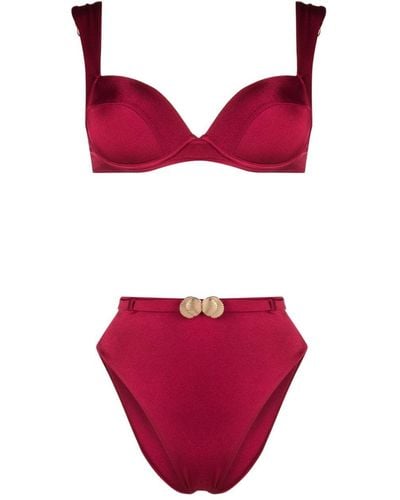 Noire Swimwear Bikini mit Anhängern - Rot