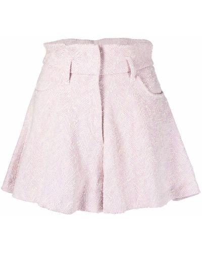 IRO Herringbone Weave Mini Shorts - Pink