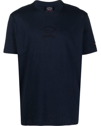 Paul & Shark Logo-print Cotton T-shirt - Blue