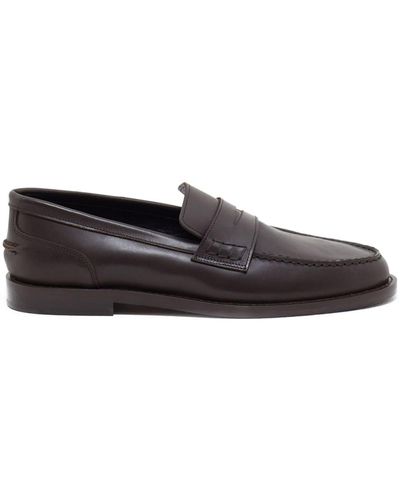 Closed Leather Penny Loafers - Gray