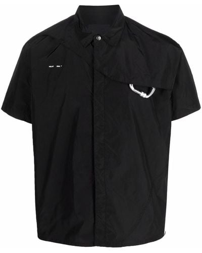 HELIOT EMIL Logo-print Padded Shirt - Black