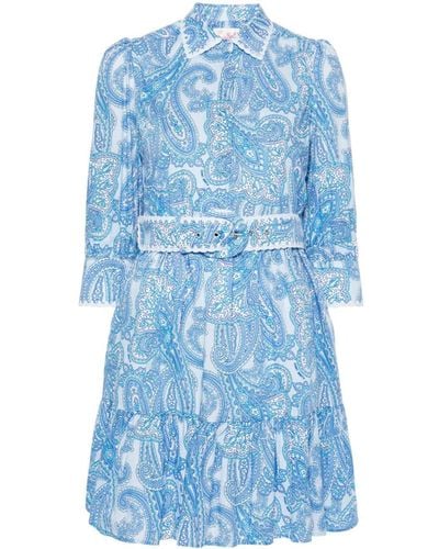 Mc2 Saint Barth Daisi Paisley-print Dress - Blue