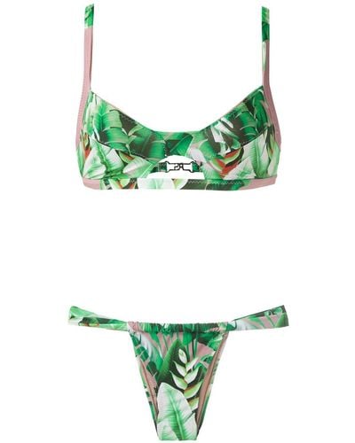 Amir Slama Printed Bikini Set - Green