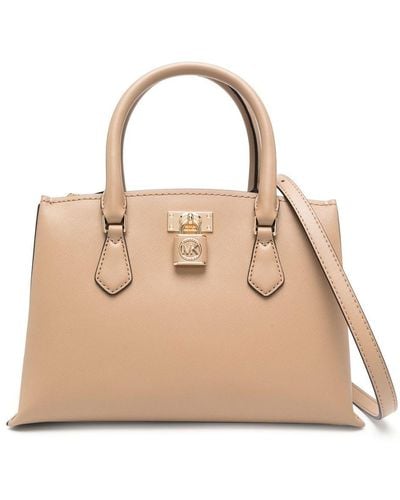 Michael Kors Ruby Small Leather Handbag - Natural