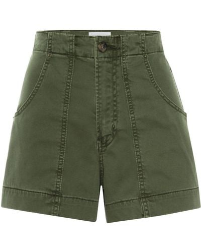 FRAME Clean Utility Stretch-cotton Twill Shorts - Green