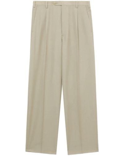 AURALEE Tropical Wool-mohair Cropped Trousers - Natural